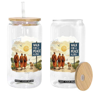 Walk For Peace Aloka the Dog and Monks Glass Can TS02 Print Your Wear