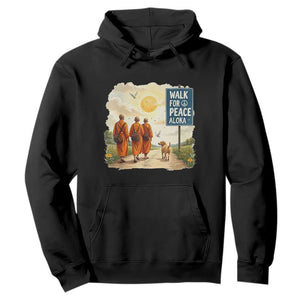 Walk For Peace Aloka the Dog and Monks Hoodie TS02 Black Print Your Wear