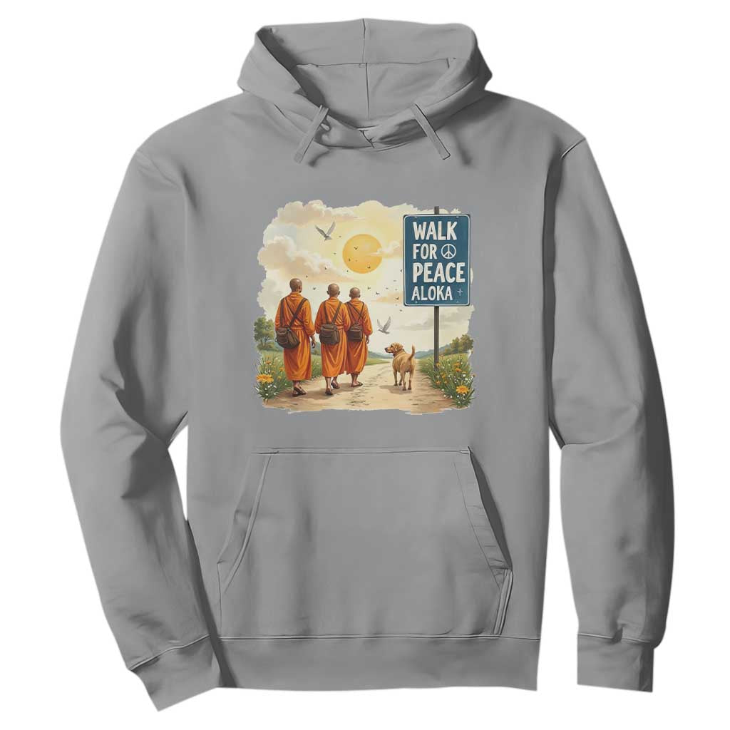 Walk For Peace Aloka the Dog and Monks Hoodie TS02 Sport Gray Print Your Wear