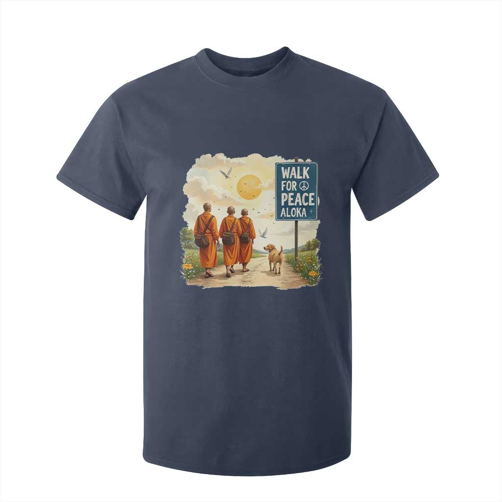 Walk For Peace Aloka the Dog and Monks T Shirt For Kid TS02 Navy Print Your Wear