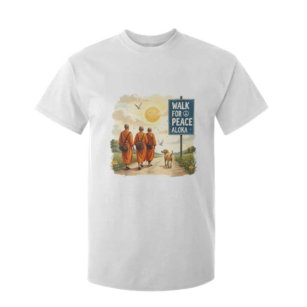 Walk For Peace Aloka the Dog and Monks T Shirt For Kid TS02 White Print Your Wear