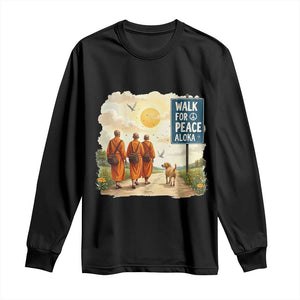 Walk For Peace Aloka the Dog and Monks Long Sleeve Shirt TS02 Black Print Your Wear