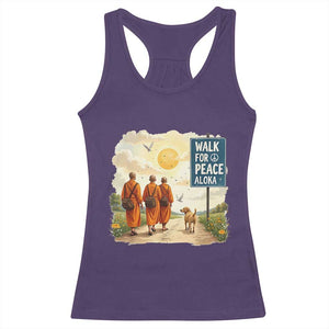 Walk For Peace Aloka the Dog and Monks Racerback Tank Top TS02 Purple Print Your Wear
