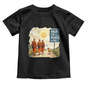 Walk For Peace Aloka the Dog and Monks Toddler T Shirt TS02 Black Print Your Wear
