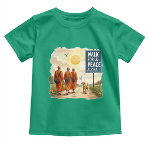 Walk For Peace Aloka the Dog and Monks Toddler T Shirt TS02 Irish Green Print Your Wear