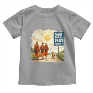 Walk For Peace Aloka the Dog and Monks Toddler T Shirt TS02 Sport Gray Print Your Wear