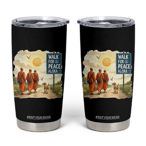 Walk For Peace Aloka the Dog and Monks Tumbler Cup TS02 Black Print Your Wear