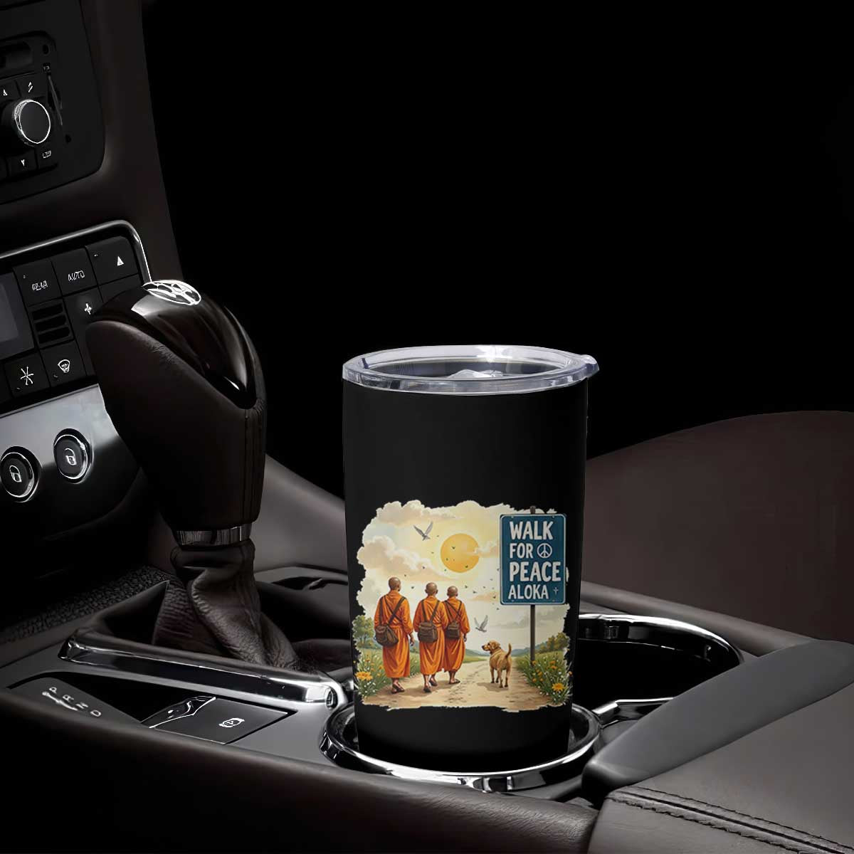Walk For Peace Aloka the Dog and Monks Tumbler Cup TS02 Print Your Wear
