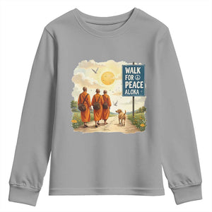 Walk For Peace Aloka the Dog and Monks Youth Sweatshirt TS02 Sport Gray Print Your Wear