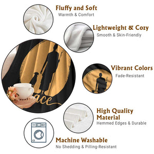 Monk and Dog Silhouette Peace Throw Blanket Spiritual Walk for Peace Sunset TS02 Print Your Wear