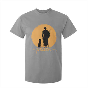 Monk and Dog Silhouette Peace T Shirt For Kid Spiritual Walk for Peace Sunset TS02 Sport Gray Print Your Wear