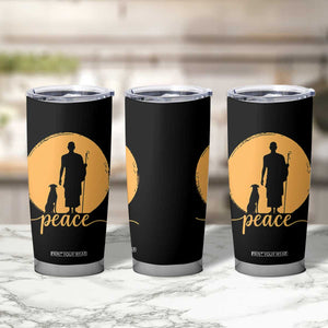 Monk and Dog Silhouette Peace Tumbler Cup Spiritual Walk for Peace Sunset TS02 Print Your Wear