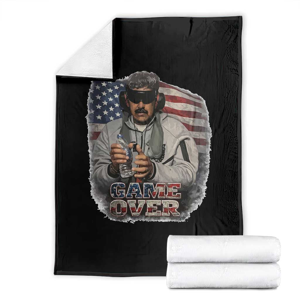 Game Over Maduro Dictator Throw Blanket Political Justice American Flag Politics Satire TS02 Black Print Your Wear