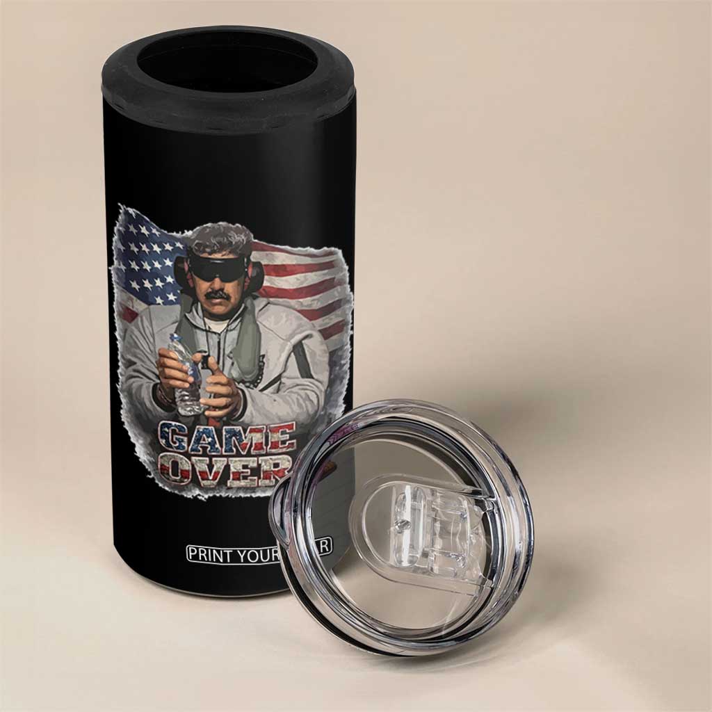 Game Over Maduro Dictator 4 in 1 Can Cooler Tumbler Political Justice American Flag Politics Satire TS02 Print Your Wear