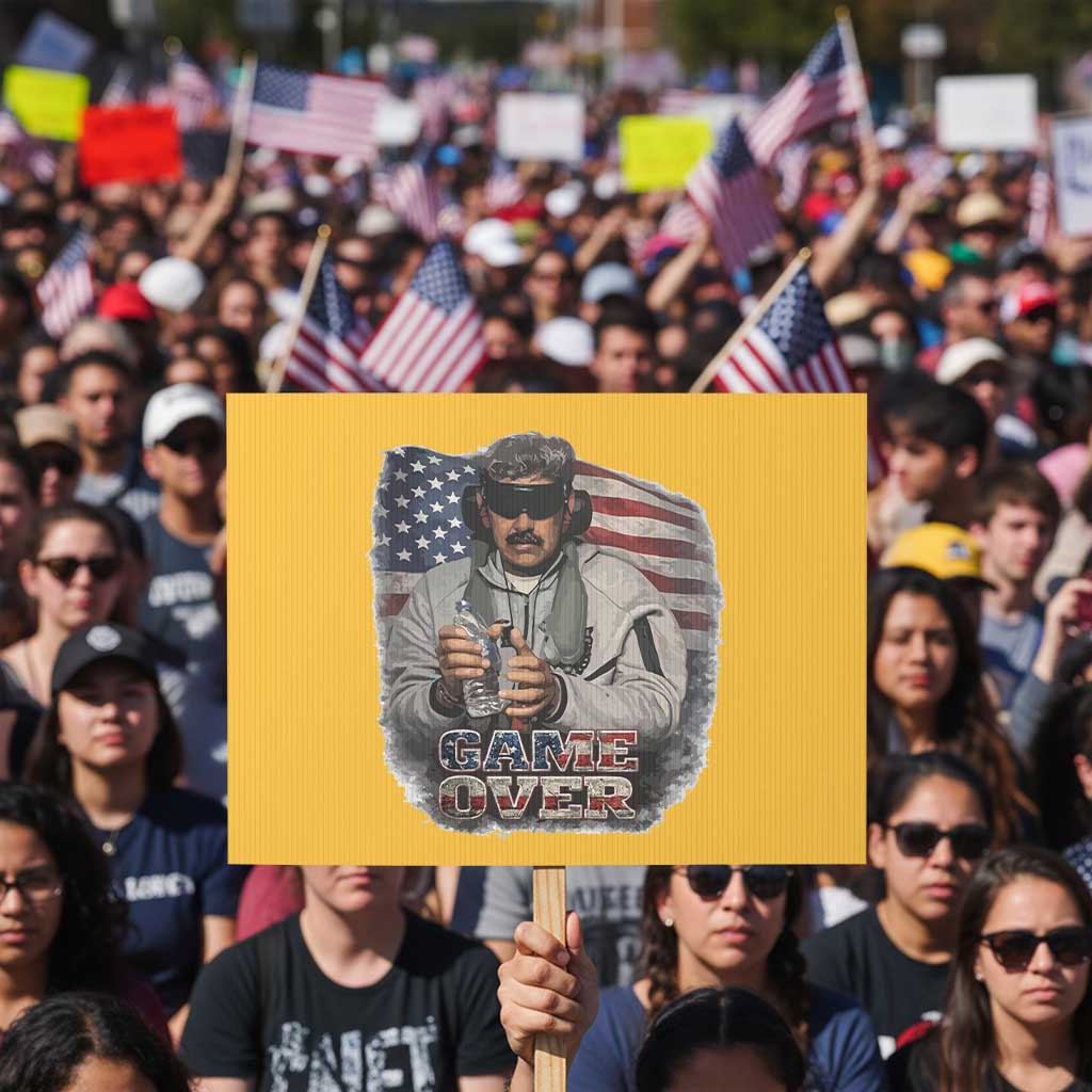Game Over Maduro Dictator Protest Sign Political Justice American Flag Politics Satire TS02 Horizontal 18