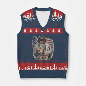 Game Over Maduro Dictator V-Neck Knit Sweater Vest Political Justice American Flag Politics Satire TS02 Navy Red Print Your Wear