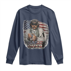 Game Over Maduro Dictator Long Sleeve Shirt Political Justice American Flag Politics Satire TS02 Navy Print Your Wear