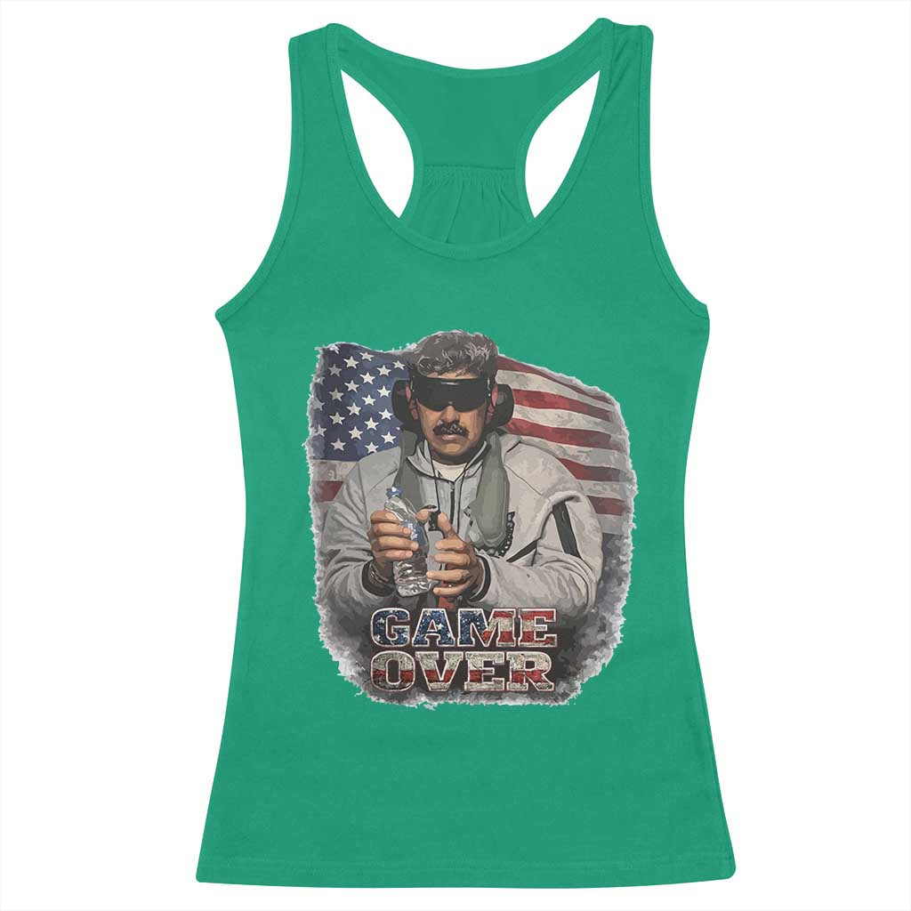 Game Over Maduro Dictator Racerback Tank Top Political Justice American Flag Politics Satire TS02 Irish Green Print Your Wear