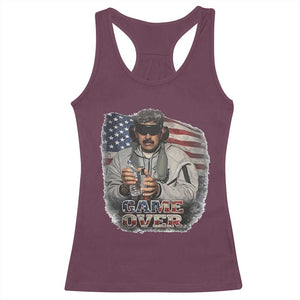 Game Over Maduro Dictator Racerback Tank Top Political Justice American Flag Politics Satire TS02 Maroon Print Your Wear