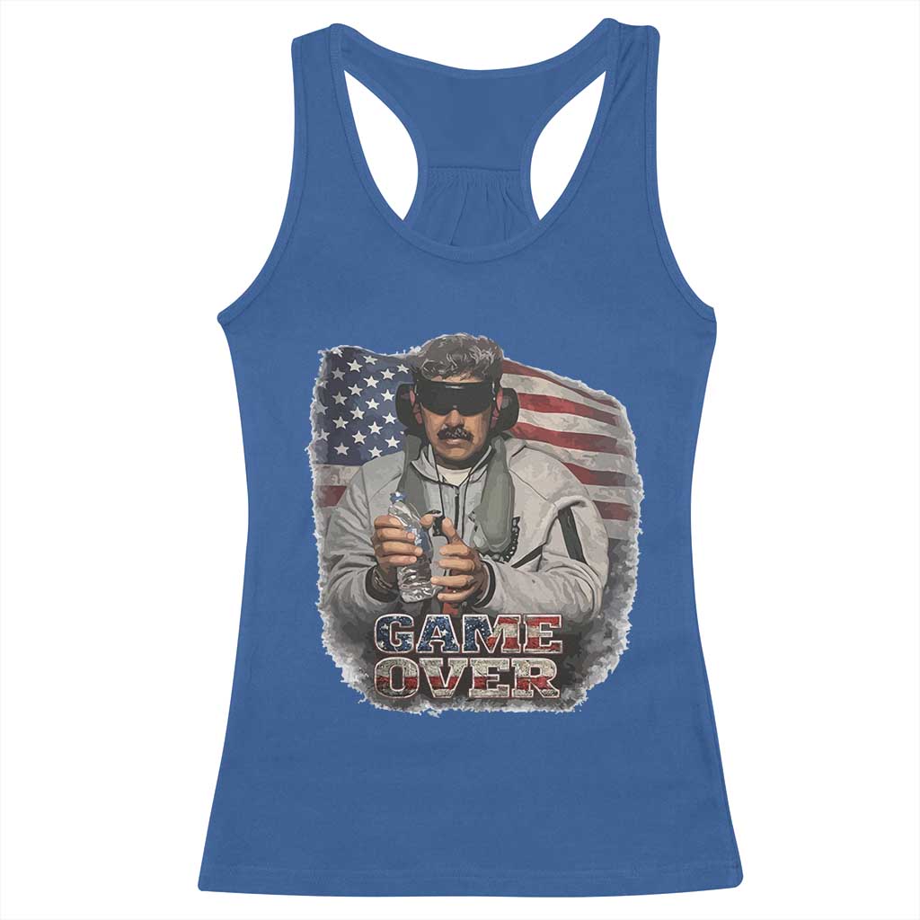 Game Over Maduro Dictator Racerback Tank Top Political Justice American Flag Politics Satire TS02 Royal Blue Print Your Wear