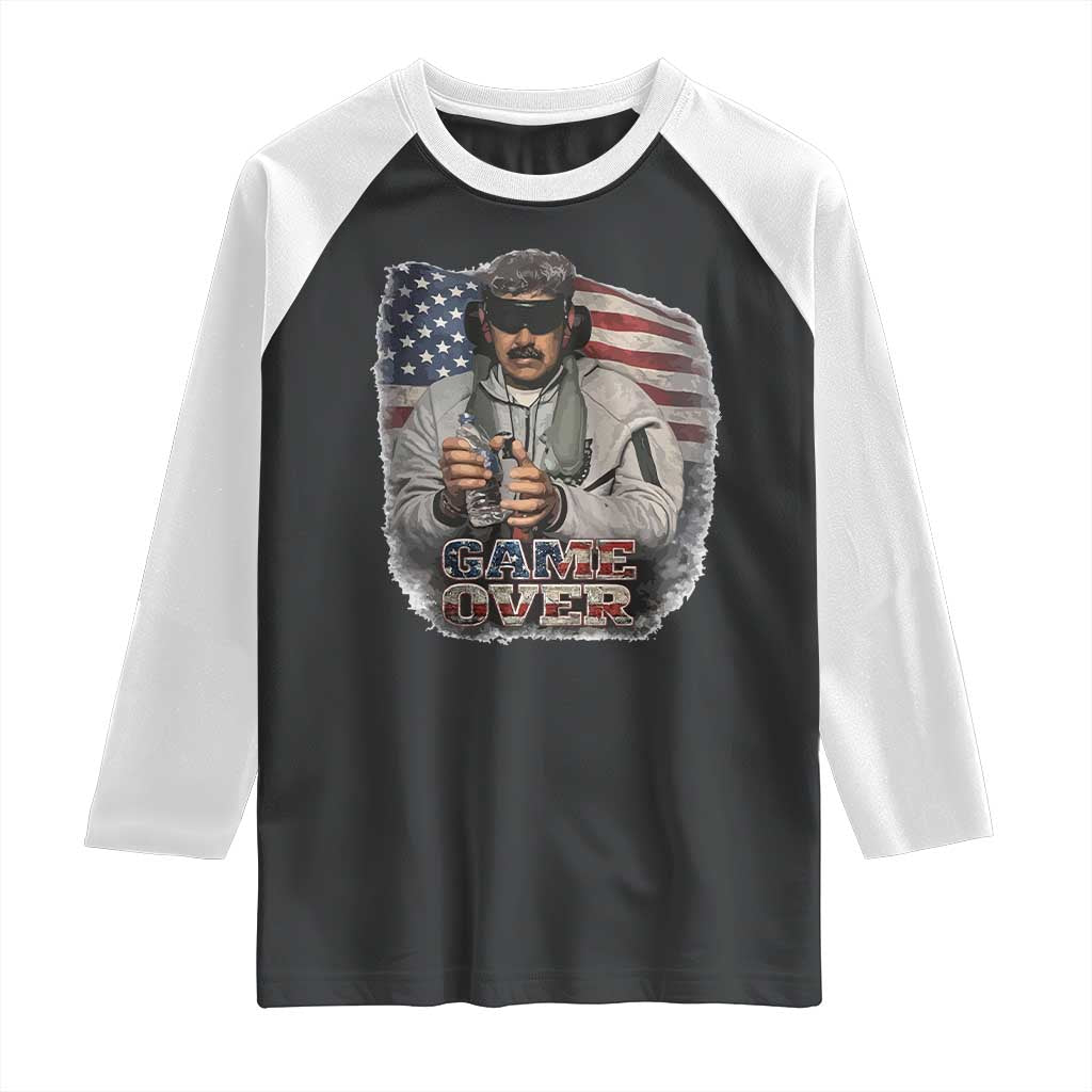 Game Over Maduro Dictator Raglan Shirt Political Justice American Flag Politics Satire TS02 Black White Print Your Wear