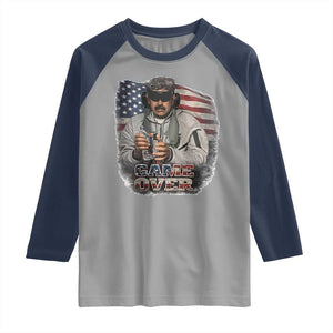 Game Over Maduro Dictator Raglan Shirt Political Justice American Flag Politics Satire TS02 Sport Gray Navy Print Your Wear