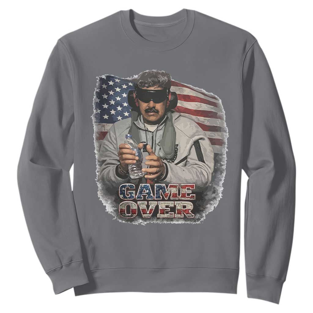 Game Over Maduro Dictator Sweatshirt Political Justice American Flag Politics Satire TS02 Charcoal Print Your Wear