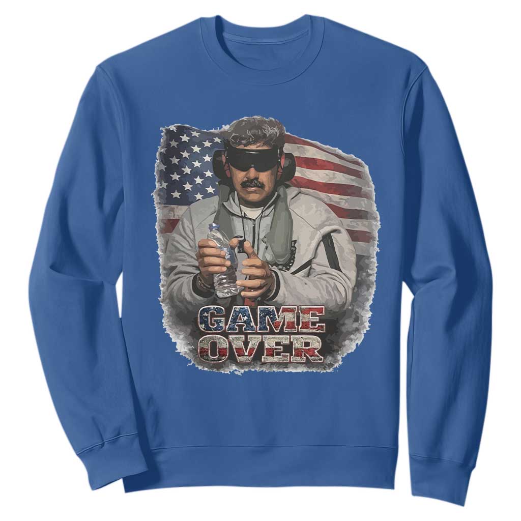 Game Over Maduro Dictator Sweatshirt Political Justice American Flag Politics Satire TS02 Royal Blue Print Your Wear
