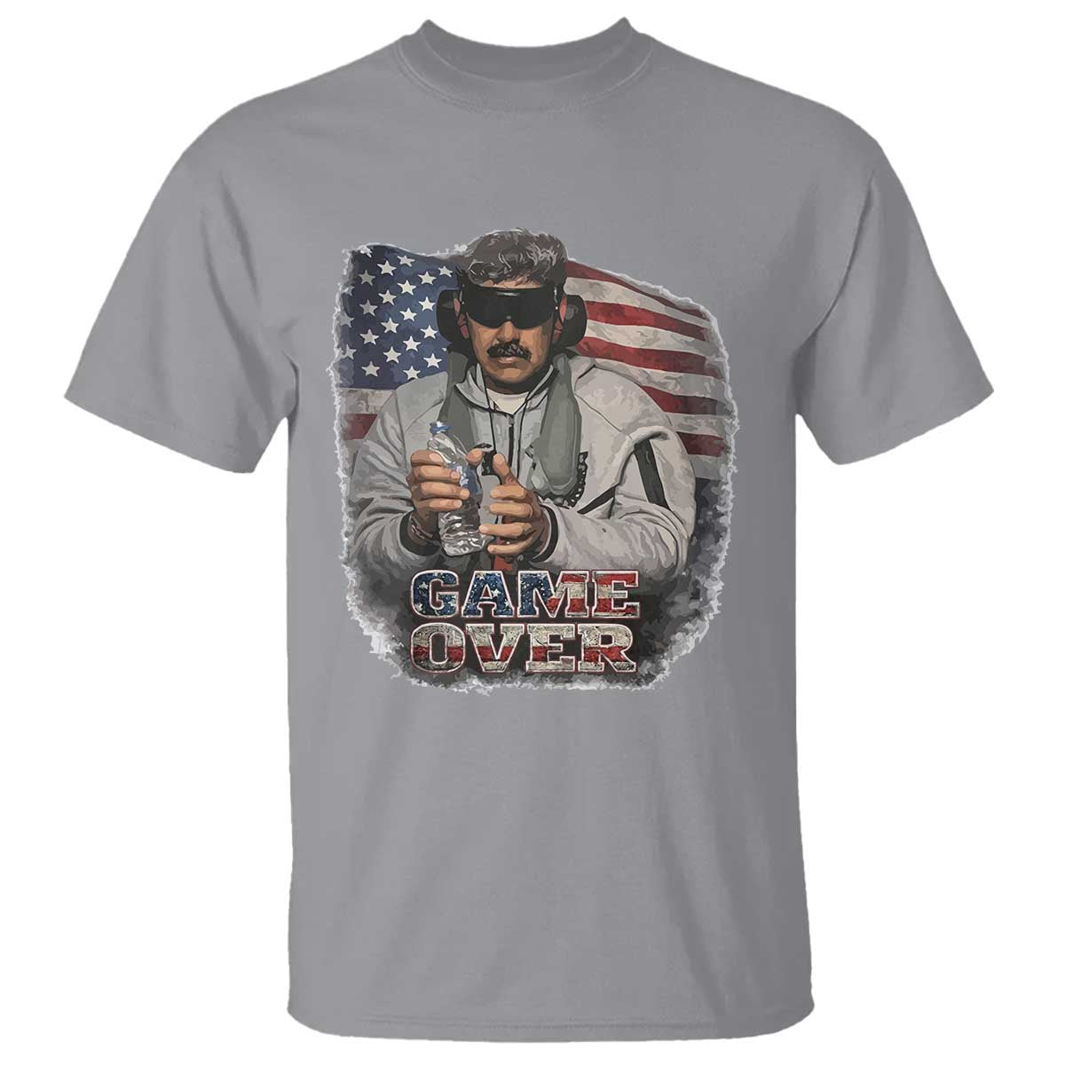 Game Over Maduro Dictator T Shirt Political Justice American Flag Politics Satire TS02 Sport Gray Print Your Wear