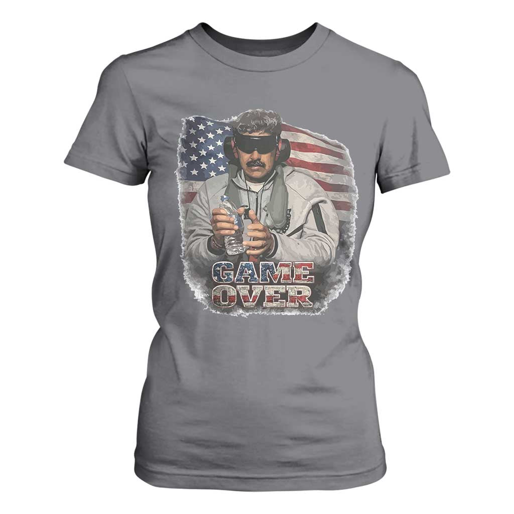Game Over Maduro Dictator T Shirt For Women Political Justice American Flag Politics Satire TS02 Charcoal Print Your Wear