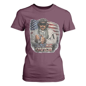 Game Over Maduro Dictator T Shirt For Women Political Justice American Flag Politics Satire TS02 Maroon Print Your Wear