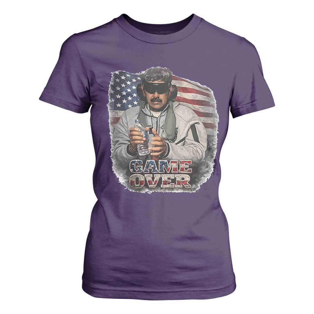 Game Over Maduro Dictator T Shirt For Women Political Justice American Flag Politics Satire TS02 Purple Print Your Wear