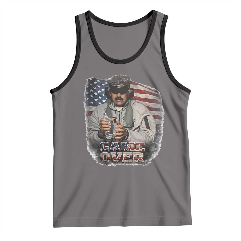 Game Over Maduro Dictator Tank Top Political Justice American Flag Politics Satire TS02 Deep Heather Black Print Your Wear