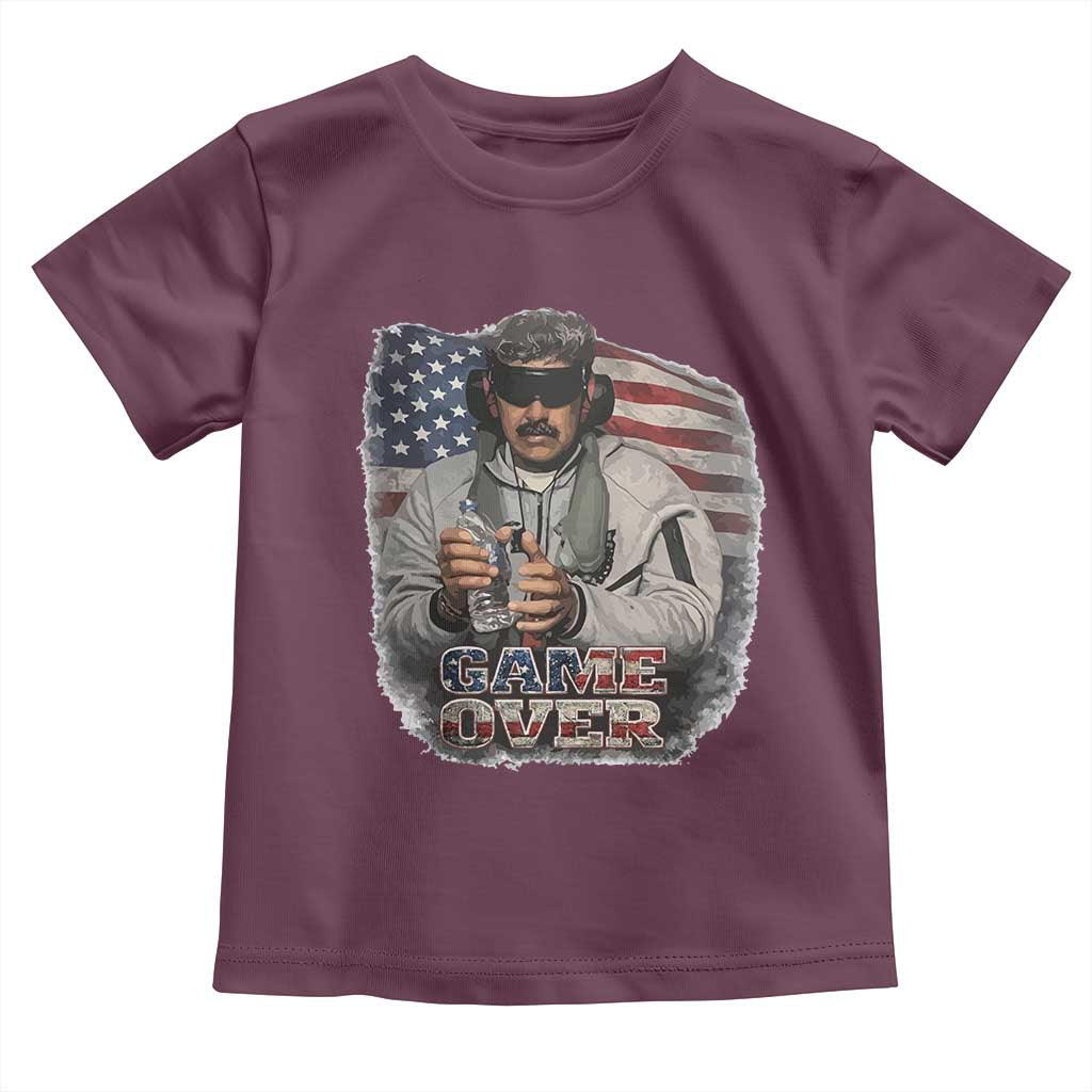 Game Over Maduro Dictator Toddler T Shirt Political Justice American Flag Politics Satire TS02 Maroon Print Your Wear