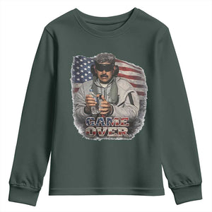 Game Over Maduro Dictator Youth Sweatshirt Political Justice American Flag Politics Satire TS02 Dark Forest Green Print Your Wear