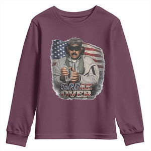 Game Over Maduro Dictator Youth Sweatshirt Political Justice American Flag Politics Satire TS02 Maroon Print Your Wear