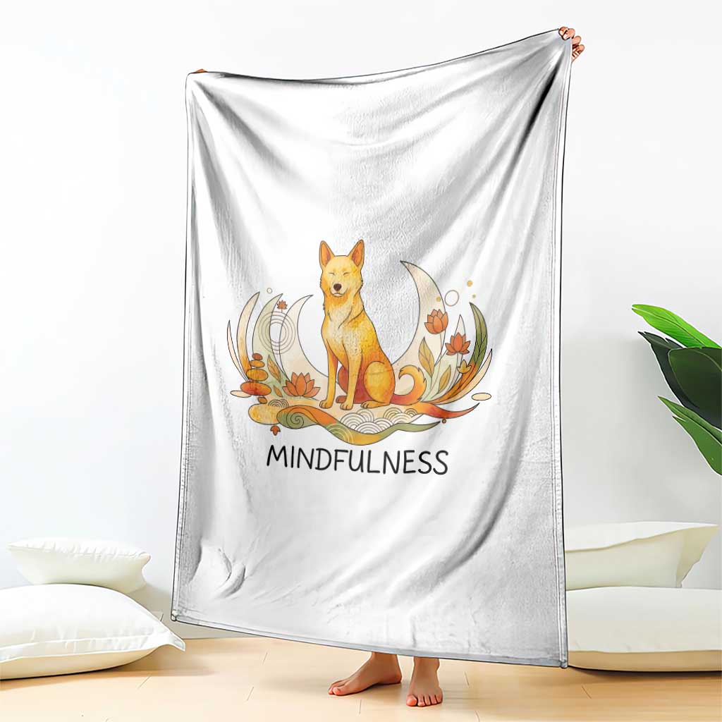 Mindful Aloka the Dog Mindfulness Throw Blanket Zen Lotus Spiritual Calm TS02 Print Your Wear
