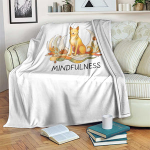 Mindful Aloka the Dog Mindfulness Throw Blanket Zen Lotus Spiritual Calm TS02 Print Your Wear