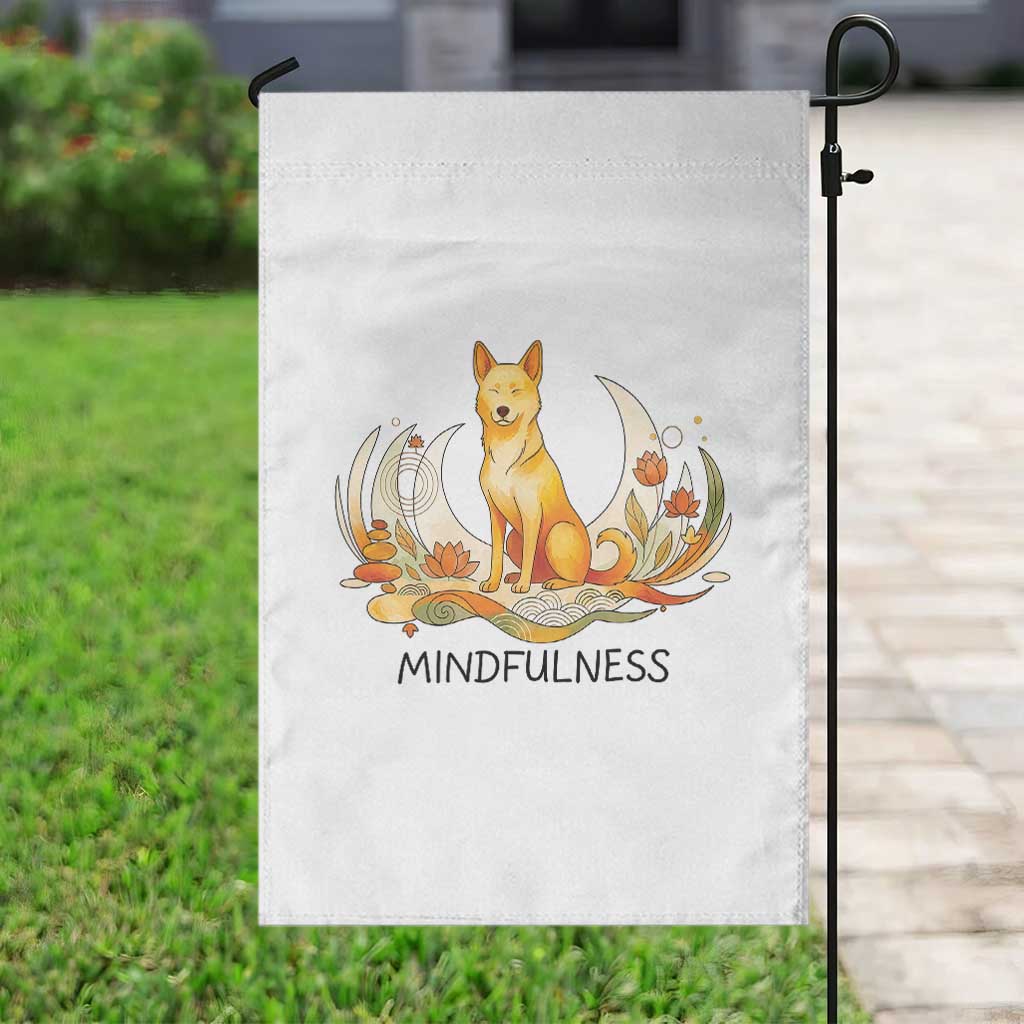 Mindful Aloka the Dog Mindfulness Garden Flag Zen Lotus Spiritual Calm TS02 Print Your Wear