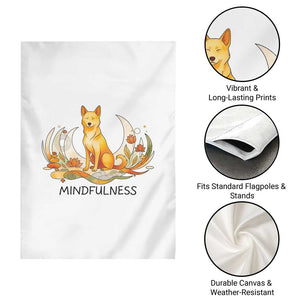 Mindful Aloka the Dog Mindfulness Garden Flag Zen Lotus Spiritual Calm TS02 Print Your Wear