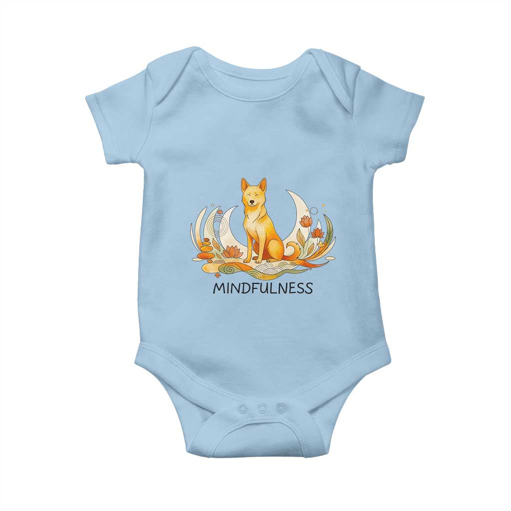 Mindful Aloka the Dog Mindfulness Baby Onesie Zen Lotus Spiritual Calm TS02 Light Blue Print Your Wear