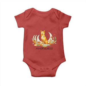 Mindful Aloka the Dog Mindfulness Baby Onesie Zen Lotus Spiritual Calm TS02 Red Print Your Wear