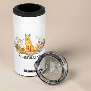 Mindful Aloka the Dog Mindfulness 4 in 1 Can Cooler Tumbler Zen Lotus Spiritual Calm TS02 Print Your Wear