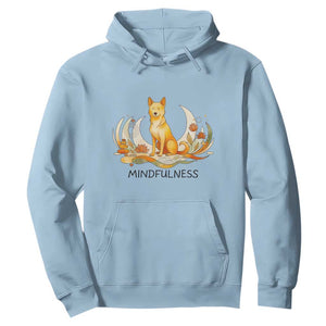 Mindful Aloka the Dog Mindfulness Hoodie Zen Lotus Spiritual Calm TS02 Light Blue Print Your Wear