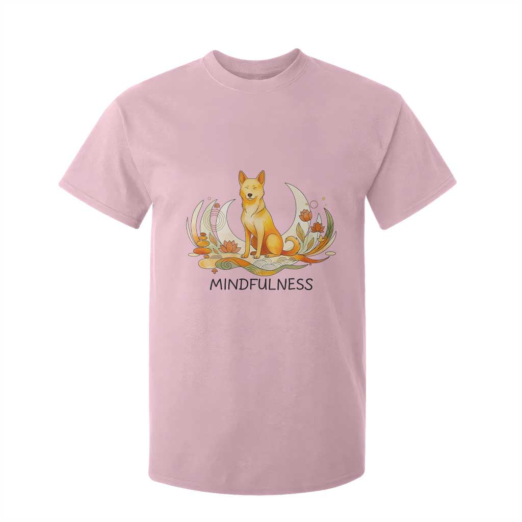 Mindful Aloka the Dog Mindfulness T Shirt For Kid Zen Lotus Spiritual Calm TS02 Light Pink Print Your Wear