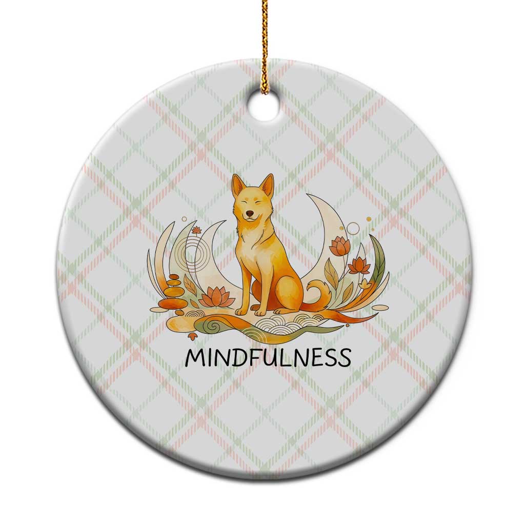 Mindful Aloka the Dog Mindfulness Ceramic Ornament Zen Lotus Spiritual Calm TS02 1pc Christmas Plaid Print Your Wear