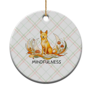 Mindful Aloka the Dog Mindfulness Ceramic Ornament Zen Lotus Spiritual Calm TS02 1pc Christmas Plaid Print Your Wear