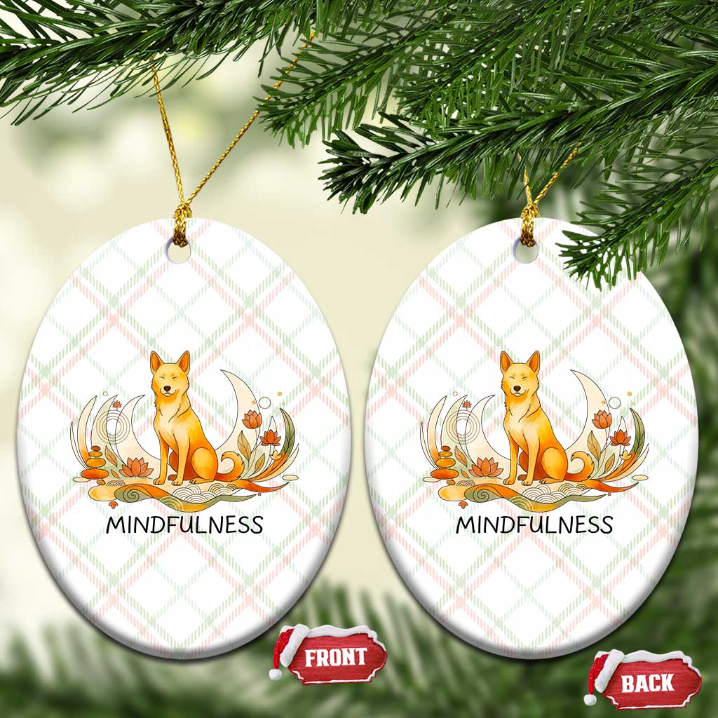 Mindful Aloka the Dog Mindfulness Ceramic Ornament Zen Lotus Spiritual Calm TS02 Print Your Wear
