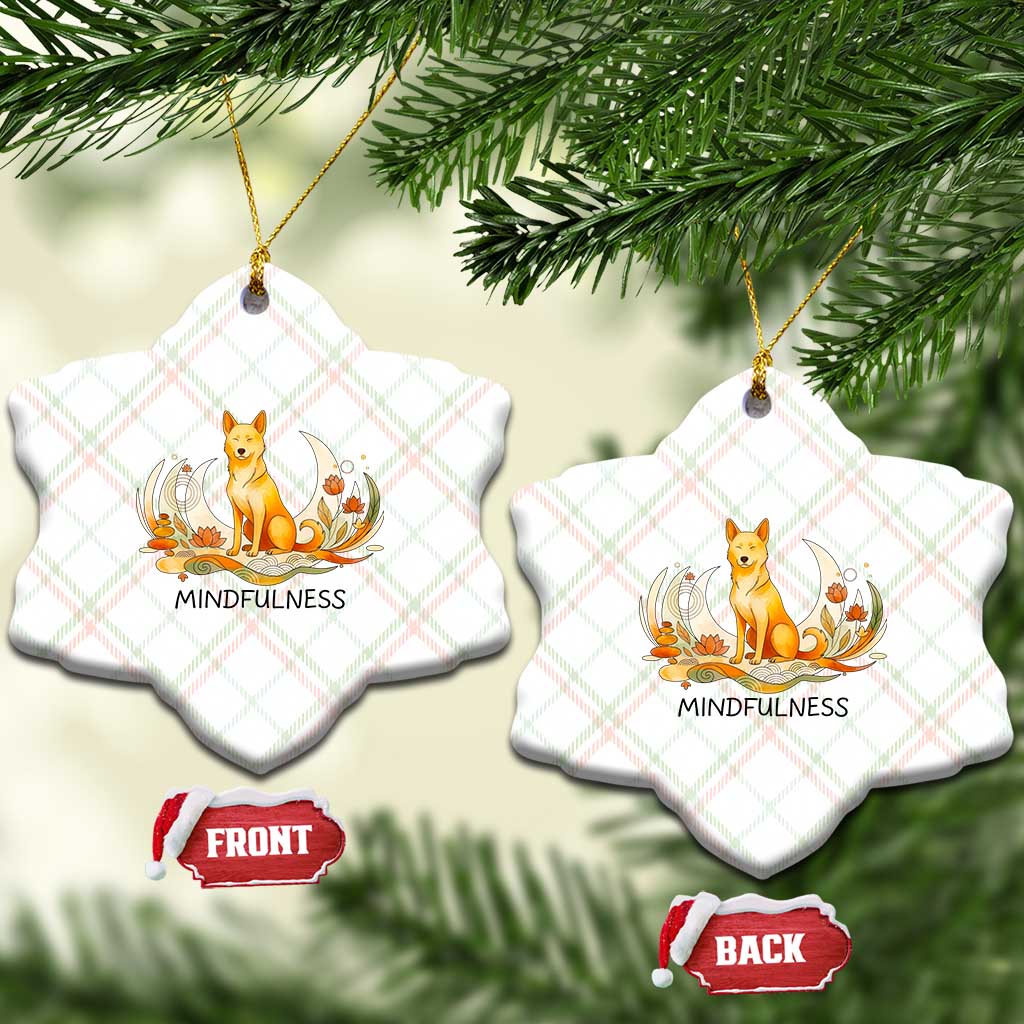Mindful Aloka the Dog Mindfulness Ceramic Ornament Zen Lotus Spiritual Calm TS02 Print Your Wear
