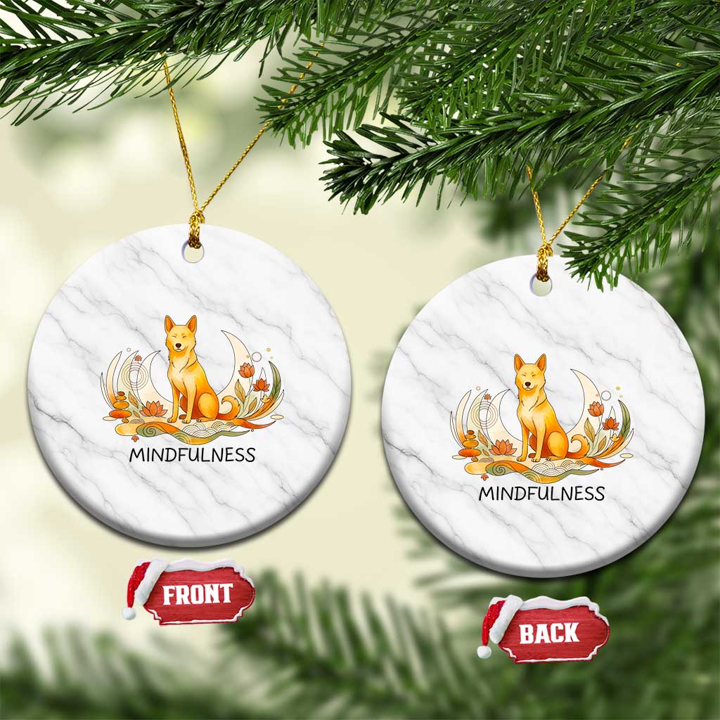 Mindful Aloka the Dog Mindfulness Ceramic Ornament Zen Lotus Spiritual Calm TS02 1pc White Marble Print Your Wear
